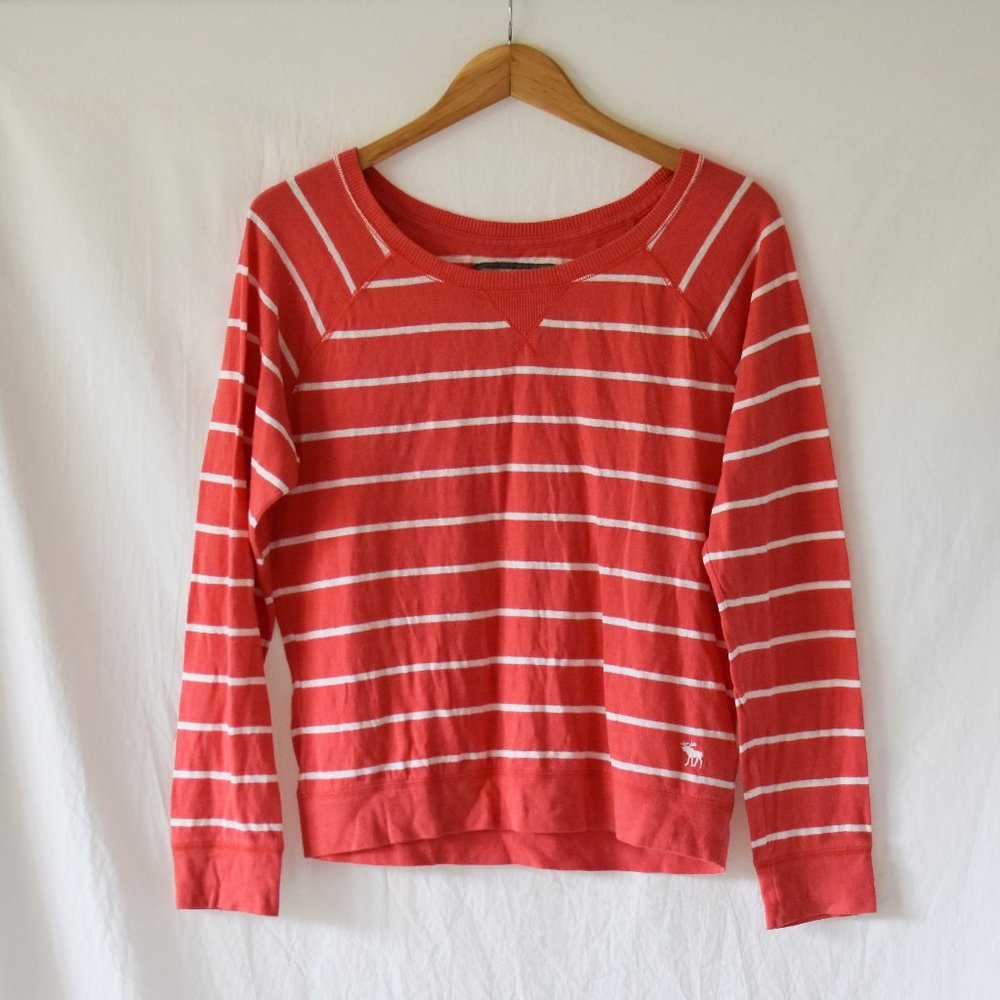 Abercrombie & Fitch Pink Striped Long Sleeve Sweater